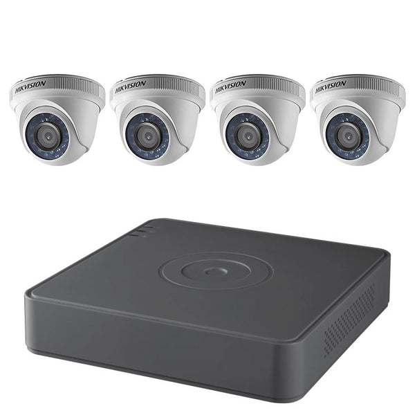 Hikvision 4-Channel 1080p DVR with 1TB HDD and 4 x 1080p Outdoor Turret Cameras Kit T7104Q1TA