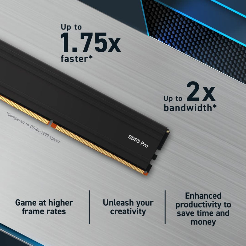 Crucial Pro RAM 32GB Kit (2x16GB) DDR5 5600MT/s (or 5200MT/s or 4800MT/s) Desktop Memory CP2K16G56C46U5