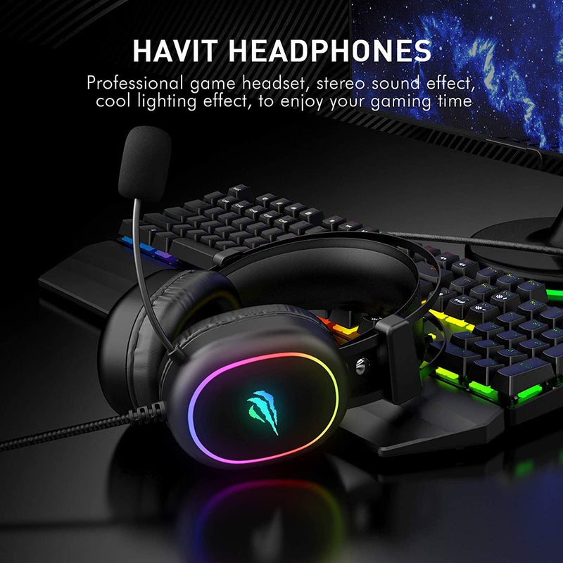 HAVIT H2016D RGB Wired Gaming Headset with Dual 50mm Speaker Drivers